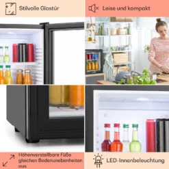 MKS-13 Minibar Mini-Kühlschrank 3 Temperaturen 30L 23 DB Glastür -Bestes Haushaltsgeräte Geschäft 10005440 DE 0005 usp