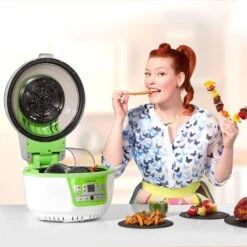 VitAir Turbo Heißluftfritteuse Grün-weiß 1400W Grillen Backen 9l -Bestes Haushaltsgeräte Geschäft 10028288 yy 0003 titel enie klarstein vitair heissluft frieteuse