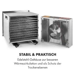 Fruit Jerky Steel 10 Dörrautomat 10 Etagen 1000 W Fläche: 1,5 M² Timer -Bestes Haushaltsgeräte Geschäft 10028437 de 0007 logo