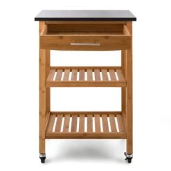 Tennessee Servierwagen Küchenwagen 4 Etagen Holz Granit Mobil -Bestes Haushaltsgeräte Geschäft 10028590 uk 0003 detail