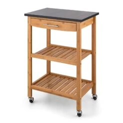 Tennessee Servierwagen Küchenwagen 4 Etagen Holz Granit Mobil -Bestes Haushaltsgeräte Geschäft 10028590 uk 0005 titel