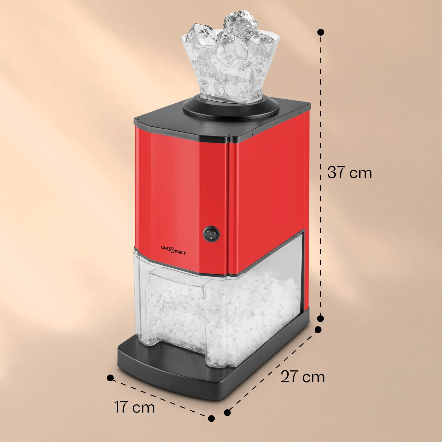 Icebreaker Ice Crusher 15kg/h 3,5 Liter Eisbehälter Edelstahl Rot 7 Icebreaker Ice Crusher 15kg/h 3,5 Liter Eisbehälter Edelstahl Rot – Bild 7