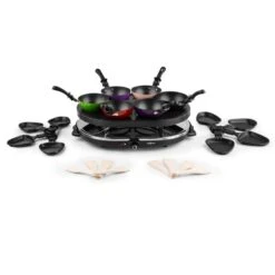 Woklette Tischgrill Raclette Wokset 1200 W 8 Personen Antihaft -Bestes Haushaltsgeräte Geschäft 10030539 yy 0004 detail oneConcept Woklette Tischgrill Raclette Wok 1200W