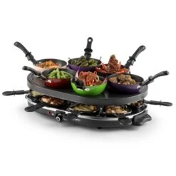Woklette Tischgrill Raclette Wokset 1200 W 8 Personen Antihaft -Bestes Haushaltsgeräte Geschäft 10030539 yy 0005 front oneConcept Woklette Tischgrill Raclette Wok 1200W