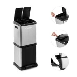 Ökosystem² Mülleimer Mülltrenner 30L (1 X15L, 2x7,5 L) PE Edelstahl -Bestes Haushaltsgeräte Geschäft 10031319 yy 0005 detail Klarstein oekosystem Muelleimer Edelstahlgehaeuse