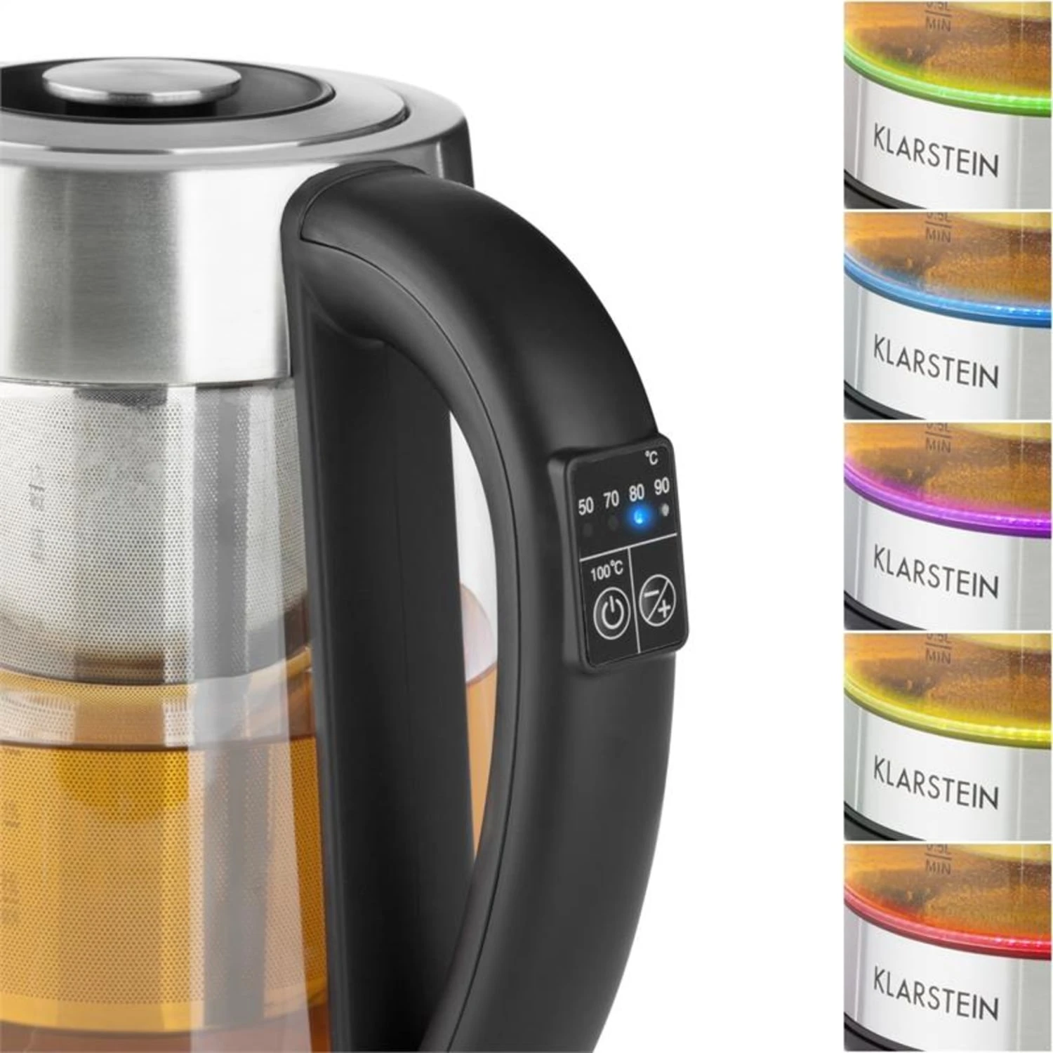 Ostfriese Wasserkocher 2-in-1 Teekocher 1,7L 2200W LED Edelstahl Glas 4 Ostfriese Wasserkocher 2-in-1 Teekocher 1,7L 2200W LED Edelstahl Glas – Bild 4