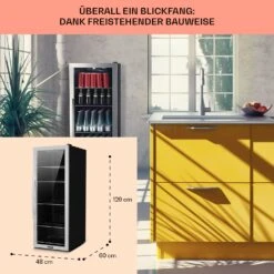 Beersafe 6XL Kühlschrank 201 Liter 5 Böden Panoramaglastür Edelstahl -Bestes Haushaltsgeräte Geschäft 10031930 DE 0006 usp