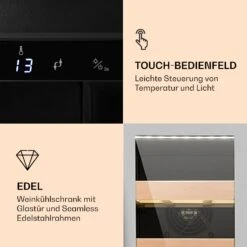 Vinovilla Smart Weinkühlschrank 50l / 20 Flaschen Glastür Edelstahl -Bestes Haushaltsgeräte Geschäft 10032037 de 0003 logo