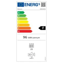 Vinovilla Smart Weinkühlschrank 50l / 20 Flaschen Glastür Edelstahl -Bestes Haushaltsgeräte Geschäft 10032037 energy label