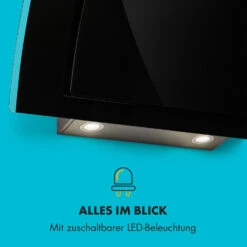 Sabia 90 Dunstabzugshaube 90cm 600m³/h LEDs 3 Leistungsstufen Schwarz -Bestes Haushaltsgeräte Geschäft 10032292 de 0005 logo