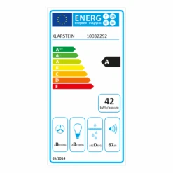 Sabia 90 Dunstabzugshaube 90cm 600m³/h LEDs 3 Leistungsstufen Schwarz -Bestes Haushaltsgeräte Geschäft 10032292 energy label