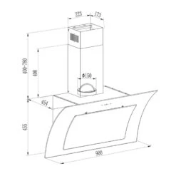 Sabia 90 Dunstabzugshaube 90cm 600m³/h LEDs 3 Leistungsstufen Schwarz -Bestes Haushaltsgeräte Geschäft 10032292 uk 0011 logo Klarstein Sabia 90 Dunstabzugshaube schwarz