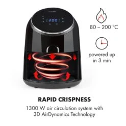 AirVital Heißluftfritteuse 1300W 2,5l CeraPlus-Antihaft Touch Schwarz -Bestes Haushaltsgeräte Geschäft 10032332 yy 0004 logo Klarstein AirVital Heissluftfritteuse 1300W schwarz reedit