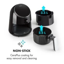 AirVital Heißluftfritteuse 1300W 2,5l CeraPlus-Antihaft Touch Schwarz -Bestes Haushaltsgeräte Geschäft 10032332 yy 0006 logo Klarstein AirVital Heissluftfritteuse 1300W schwarz