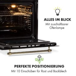 Victoria Einbaubackofen Retro-Design 9 Funktionen 50-250°C Schwarz -Bestes Haushaltsgeräte Geschäft 10032460 de 0007 logo