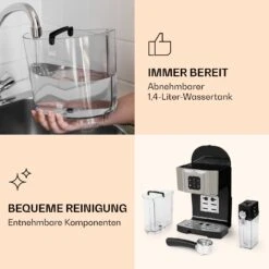 BellaVita Kaffeemaschine 3-in-1 1450 W 20 Bar Milchschäumer -Bestes Haushaltsgeräte Geschäft 10032806 de 0004 logo