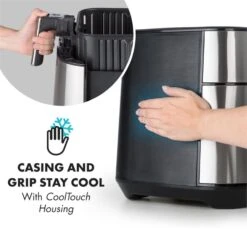 AeroVital Heißluftfritteuse 1700W 5,4 Liter Timer Edelstahl Silber -Bestes Haushaltsgeräte Geschäft 10032848 yy 0006 logo Klarstein AeroVital Heissluftfritteuse silber reedit