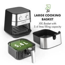 AeroVital Heißluftfritteuse 1700W 5,4 Liter Timer Edelstahl Silber -Bestes Haushaltsgeräte Geschäft 10032848 yy 0009 logo Klarstein AeroVital Heissluftfritteuse silber reedit