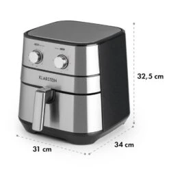 AeroVital Heißluftfritteuse 1700W 5,4 Liter Timer Edelstahl Silber -Bestes Haushaltsgeräte Geschäft 10032848 yy 0010 logo Klarstein AeroVital Heissluftfritteuse silber reedit