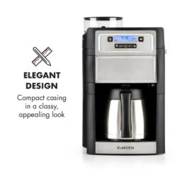 Aromatica II Thermo Kaffeemaschine, Mahlwerk, 1,25 L, Silber -Bestes Haushaltsgeräte Geschäft 10032875 yy 0003 logo Klarstein Aromatica II Thermo Kaffeemaschine silber