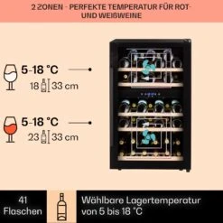 Barossa 40 Duo Weinkühlschrank 2 Zonen 41 Flaschen Glastür Touch LED 9 Barossa 40 Duo Weinkühlschrank 2 Zonen 41 Flaschen Glastür Touch LED -Bestes Haushaltsgeräte Geschäft 10032924 de 0003 usp