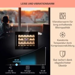 Vinsider 24 Built-In Uno Onyx Einbau-Weinkühlschrank 24 Flaschen 57 L -Bestes Haushaltsgeräte Geschäft 10032965 de 0004 usp