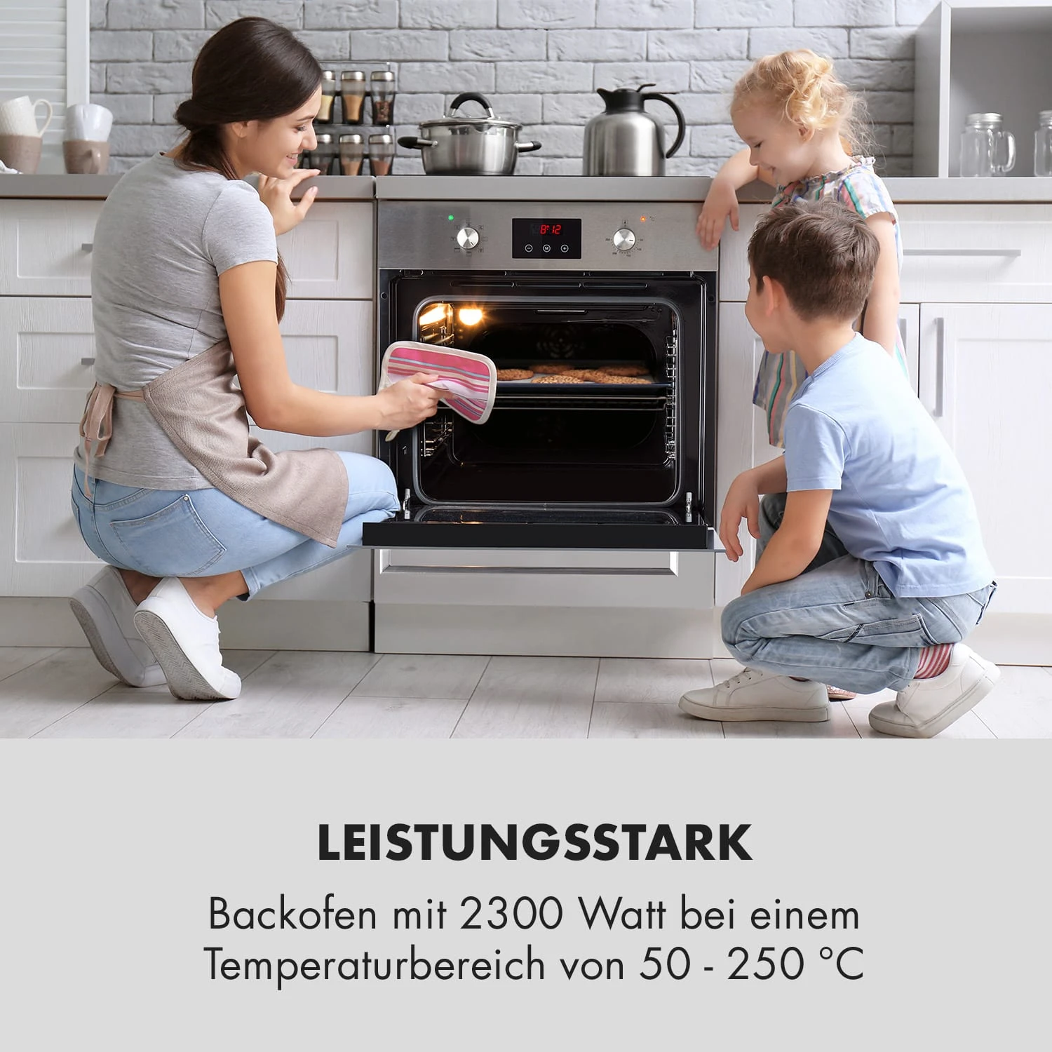 Kalahari Elektrischer Einbaubackofen 2300W 7 Funktionen Schwarz 2 Kalahari Elektrischer Einbaubackofen 2300W 7 Funktionen Schwarz – Bild 2