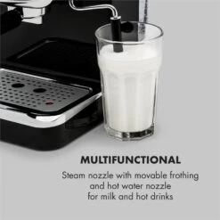 Espressionata Gusto Espressomaschine 1100W 15 Bar Druck Schwarz -Bestes Haushaltsgeräte Geschäft 10033209 yy 0007 logo Klarstein Espressionata Gusto Espressomaschine