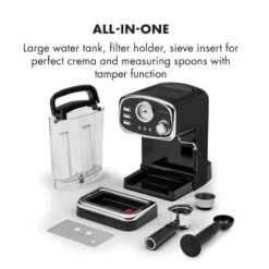 Espressionata Gusto Espressomaschine 1100W 15 Bar Druck Schwarz -Bestes Haushaltsgeräte Geschäft 10033209 yy 0008 logo Klarstein Espressionata Gusto Espressomaschine reedit