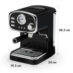 Espressionata Gusto Espressomaschine 1100W 15 Bar Druck Schwarz -Bestes Haushaltsgeräte Geschäft 10033209 yy 0009 logo Klarstein Espressionata Gusto Espressomaschine
