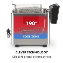 Family Fry Fritteuse 3000W Oil Drain Technology Edelstahl Silber -Bestes Haushaltsgeräte Geschäft 10033342 yy 0006 logo Klarstein Family Fry Fritteuse 3000W silber