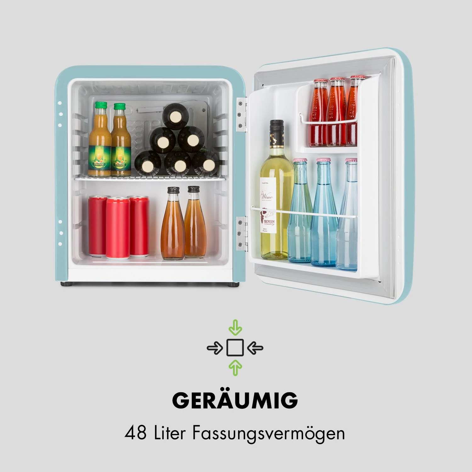 Audrey Mini Retro-Kühlschrank 48l 2 Ebenen 7 Audrey Mini Retro-Kühlschrank 48l 2 Ebenen – Bild 7