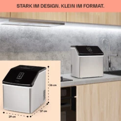 Clearcube Eiswürfelmaschine Klareis 13kg/24h Edelstahl Schwarz -Bestes Haushaltsgeräte Geschäft 10033350 de 0006 usp