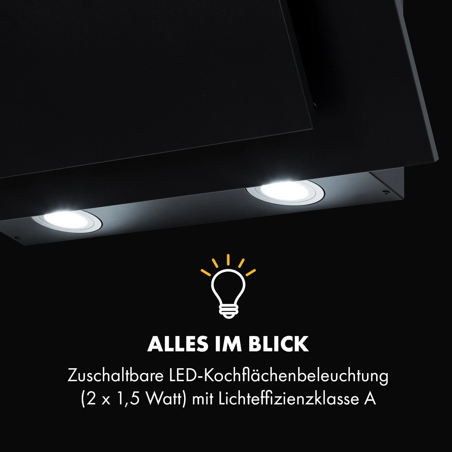 Athena Dunstabzugshaube 60cm Abluft: 350 M³/h LED Schwarz 7 Athena Dunstabzugshaube 60cm Abluft: 350 M³/h LED Schwarz – Bild 7