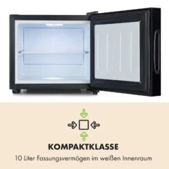 Frosty Mini-Kühlschrank EEC A Spiegelglastür 10 Liter Schwarz -Bestes Haushaltsgeräte Geschäft 10033836 de 0005 logo