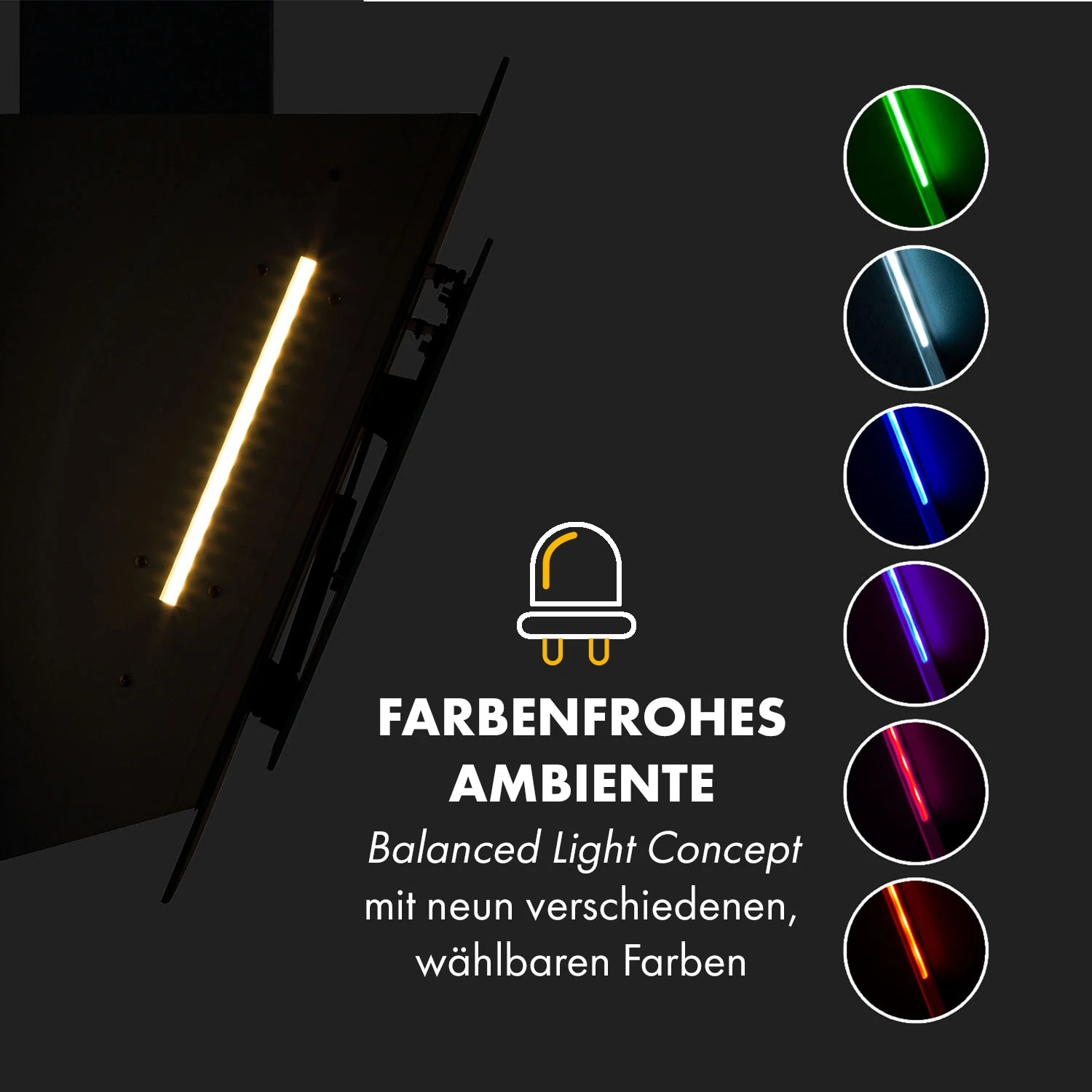 Mirage 60 Dunstabzugshaube 550 M³/h Touch-Panel Ambient EEC A++ Weiß 5 Mirage 60 Dunstabzugshaube 550 M³/h Touch-Panel Ambient EEC A++ Weiß – Bild 5