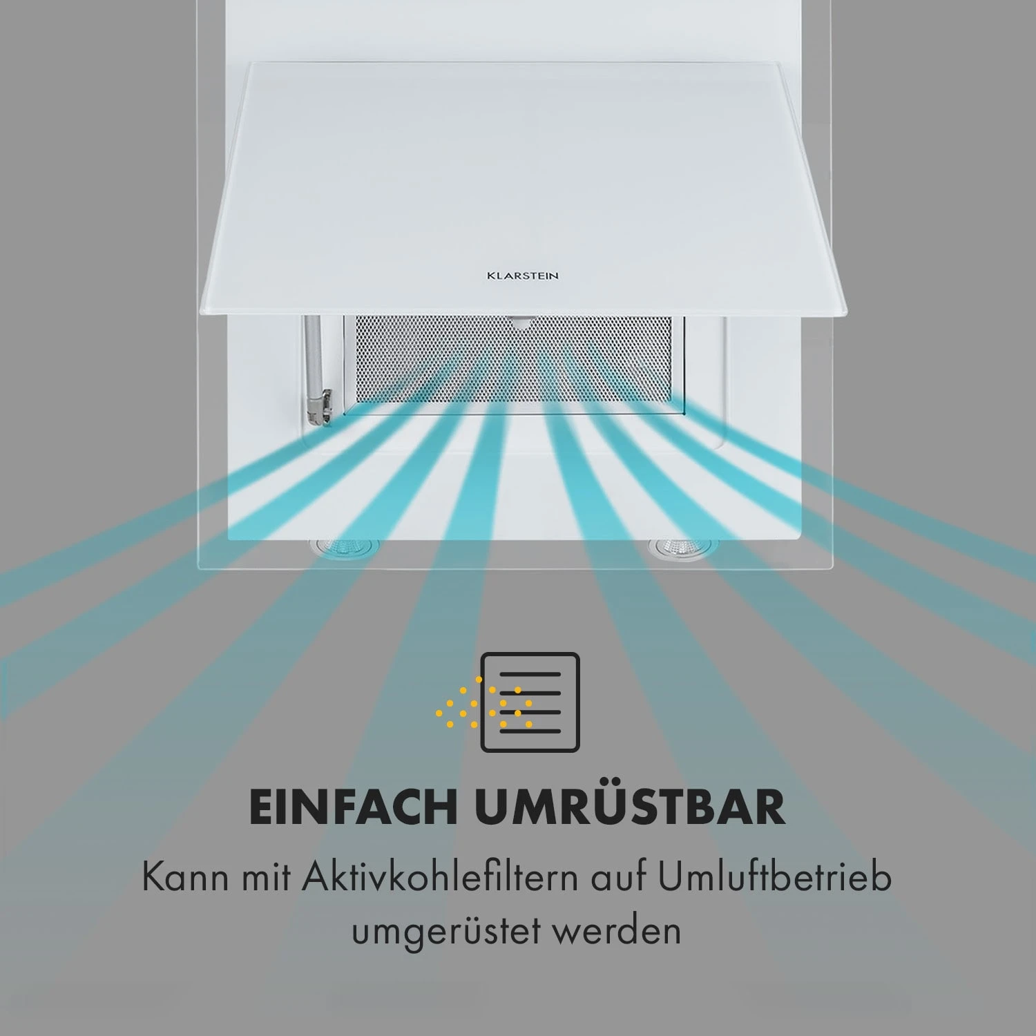 Mirage 60 Dunstabzugshaube 550 M³/h Touch-Panel Ambient EEC A++ Weiß 6 Mirage 60 Dunstabzugshaube 550 M³/h Touch-Panel Ambient EEC A++ Weiß – Bild 6
