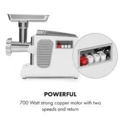 Kraftprotz Elektrischer Fleischwolf 700 W Kupfermotor Edelstahl -Bestes Haushaltsgeräte Geschäft 10034215 yy 0005 logo Klarstein Kraftprotz elektrischer Fleischwolf weiss