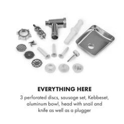 Kraftprotz Elektrischer Fleischwolf 700 W Kupfermotor Edelstahl -Bestes Haushaltsgeräte Geschäft 10034215 yy 0006 logo Klarstein Kraftprotz elektrischer Fleischwolf weiss