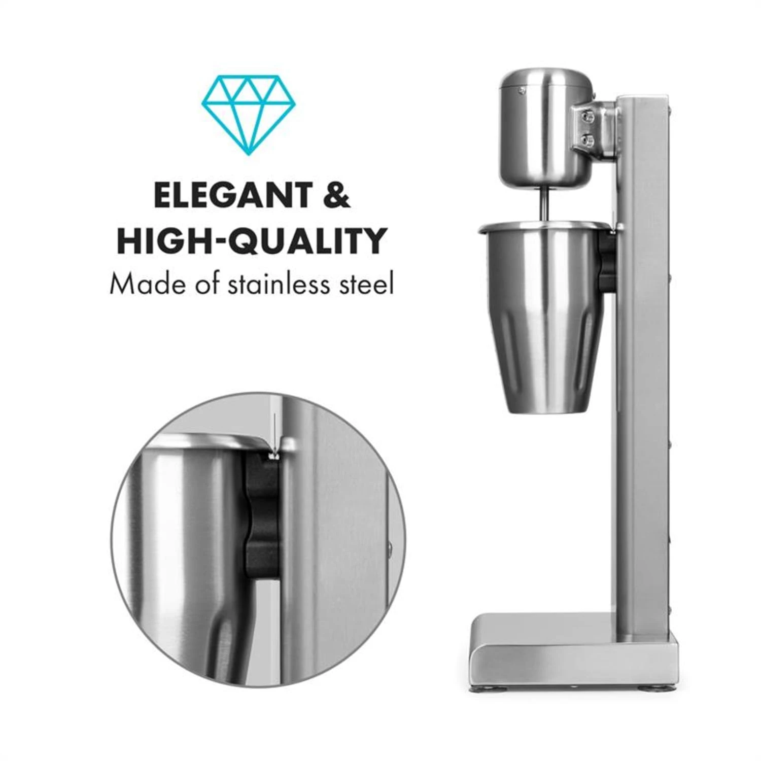 Kraftpaket Milchshake-Mixer Proteinshake 80W Edelstahl Silber 7 Kraftpaket Milchshake-Mixer Proteinshake 80W Edelstahl Silber – Bild 7
