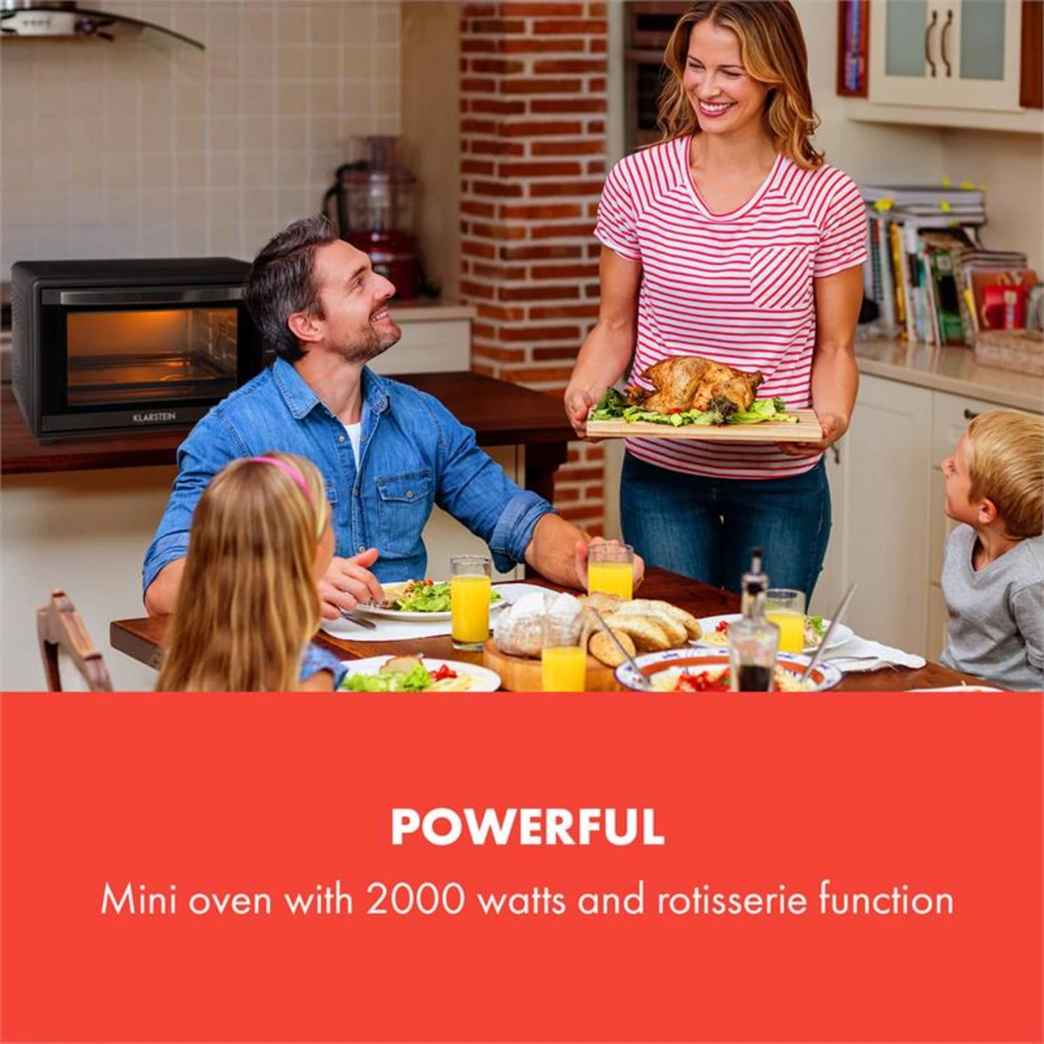 Masterchef 45 Mini-Backofen 45l 2000W 100-230 °C Timer Schwarz 2 Masterchef 45 Mini-Backofen 45l 2000W 100-230 °C Timer Schwarz – Bild 2