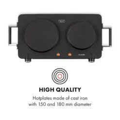 Cookorama Doppelkochplatte 1900-2250 W 150/180 Mm Ø 5 Stufen Schwarz 9 Cookorama Doppelkochplatte 1900-2250 W 150/180 Mm Ø 5 Stufen Schwarz -Bestes Haushaltsgeräte Geschäft 10034573 yy 0003 logo Klarstein Cookorama Doppelkochplatte schwarz