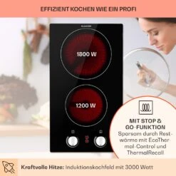 EasyCook Domino Keramikkochfeld 3000W Drehregler Schwarz -Bestes Haushaltsgeräte Geschäft 10034603 de 0003 usp