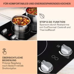 EasyCook Domino Keramikkochfeld 3000W Drehregler Schwarz -Bestes Haushaltsgeräte Geschäft 10034603 de 0004 usp