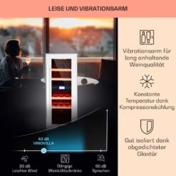 Vinovilla 17 Built-In Duo Zweizonen-Weinkühlschrank 53l 17 Fl. 3-Farben Glastür -Bestes Haushaltsgeräte Geschäft 10034725 DE 0004 usp