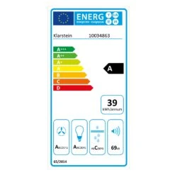 Viola Dunstabzugshaube Edelstahl 59,6 Cm 612m³/h EEK A Schwarz -Bestes Haushaltsgeräte Geschäft 10034863 energy label