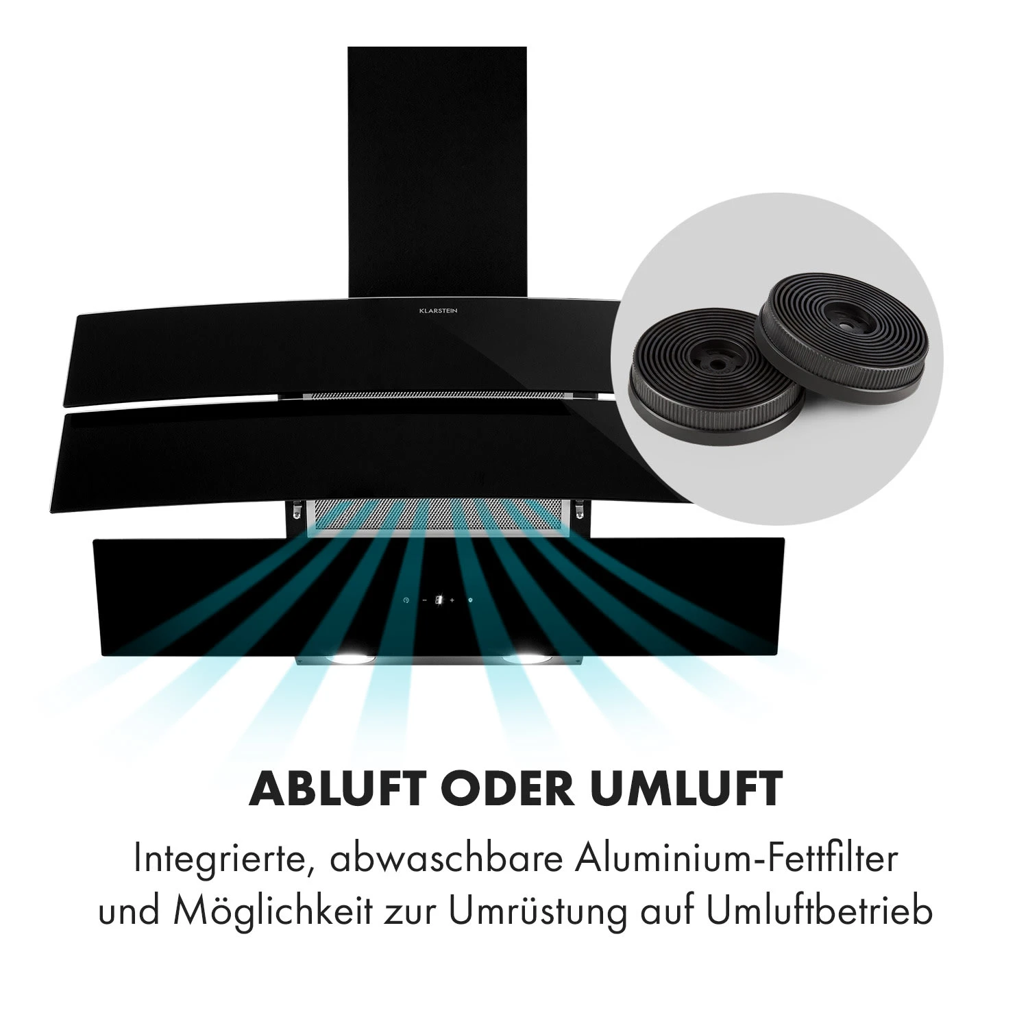 Antonia Dunstabzugshaube Kopffrei 90cm 350m³/h Touch-Bedienfeld Glas 3 Antonia Dunstabzugshaube Kopffrei 90cm 350m³/h Touch-Bedienfeld Glas – Bild 3