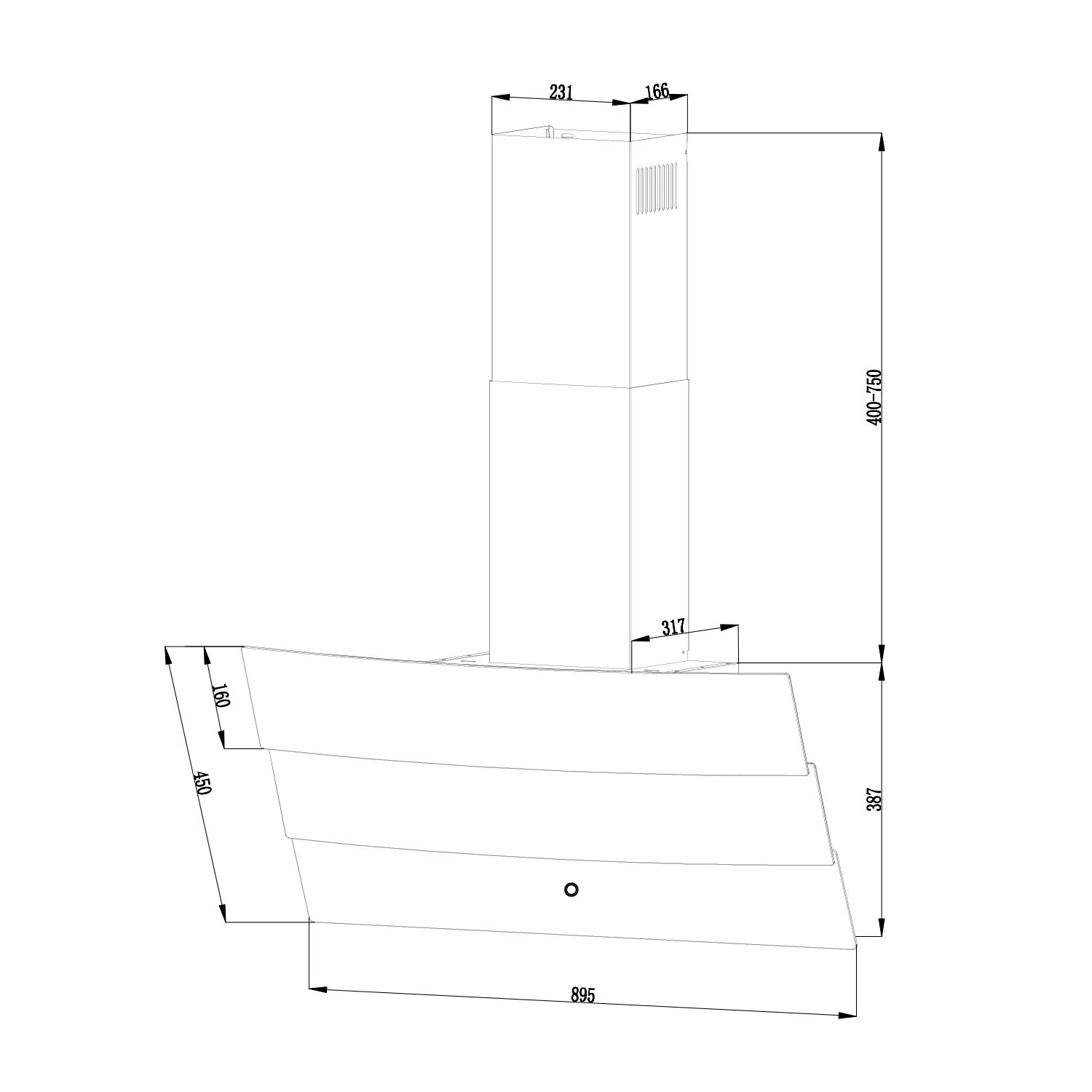 Antonia Dunstabzugshaube Kopffrei 90cm 350m³/h Touch-Bedienfeld Glas 10 Antonia Dunstabzugshaube Kopffrei 90cm 350m³/h Touch-Bedienfeld Glas – Bild 10