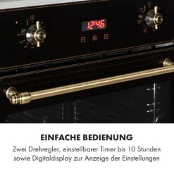 Elizabeth Einbaubackofen Retro 2200 Watt 70l Messingoptik Display 13 Elizabeth Einbaubackofen Retro 2200 Watt 70l Messingoptik Display -Bestes Haushaltsgeräte Geschäft 10034880 de 0005 logo