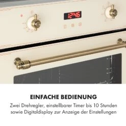 Elizabeth Einbaubackofen Retro 2200W 70L 50 - 250 °C Timer Display -Bestes Haushaltsgeräte Geschäft 10034881 de 0005 logo